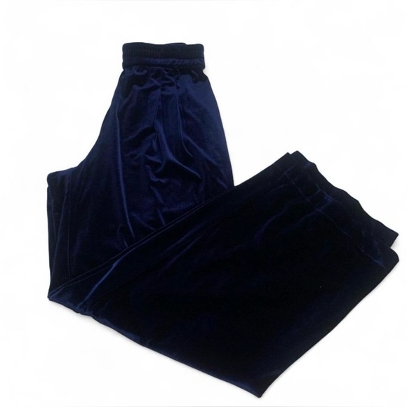 Roucha Vaga pants royal blue velvet wide leg  AA size small pull on pleat front - Picture 4 of 11
